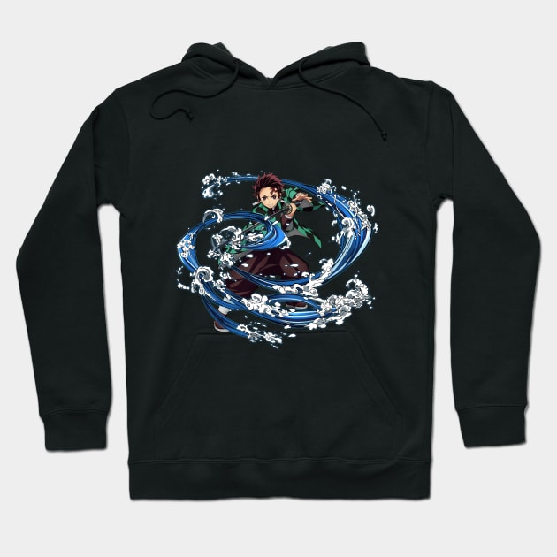 kimetsu no yaiba wikia demon slayer tanjiro manga covers design printing from the front and back Hoodie by black lynx